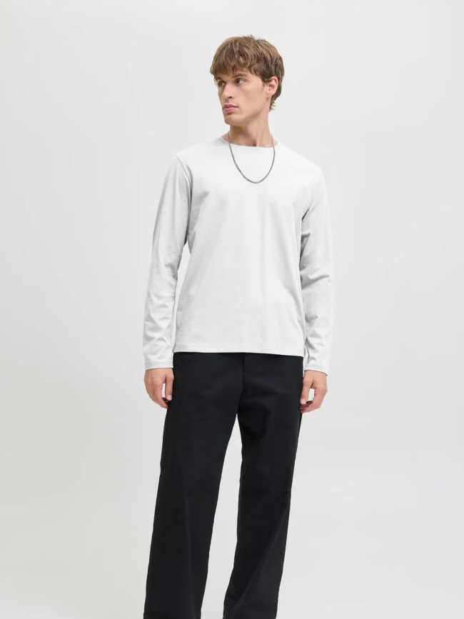 T-shirt à manches longues jjeorganic blanc homme - Jack & Jones