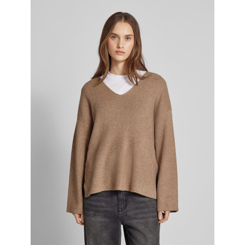 Pull côtelé katia marron femme - Only