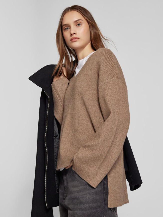 Pull côtelé katia marron femme - Only