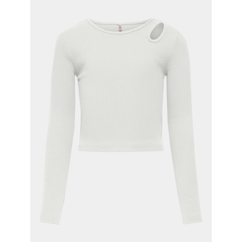 Top à manches longues côtelé kognessa blanc fille - Only