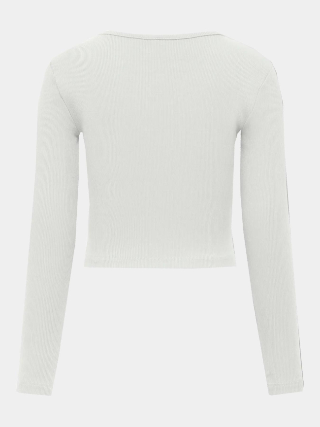 Top à manches longues côtelé kognessa blanc fille - Only