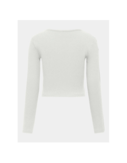 Top à manches longues côtelé kognessa blanc fille - Only