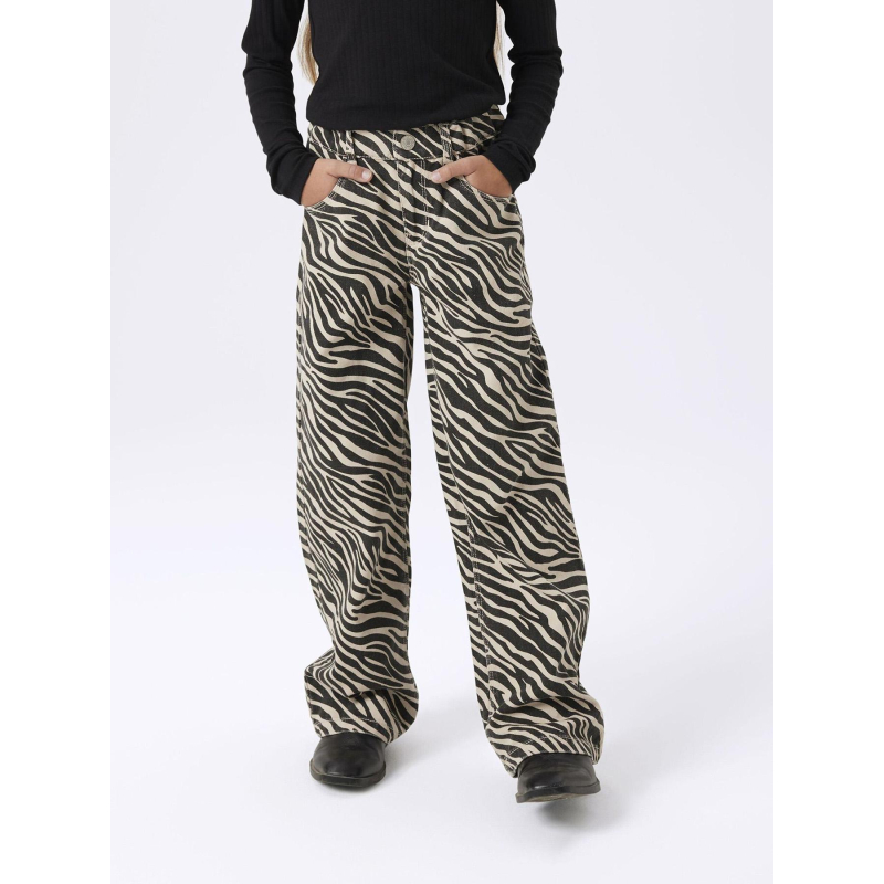 Jean zébré nkfrose wide fit beige fille - Name It