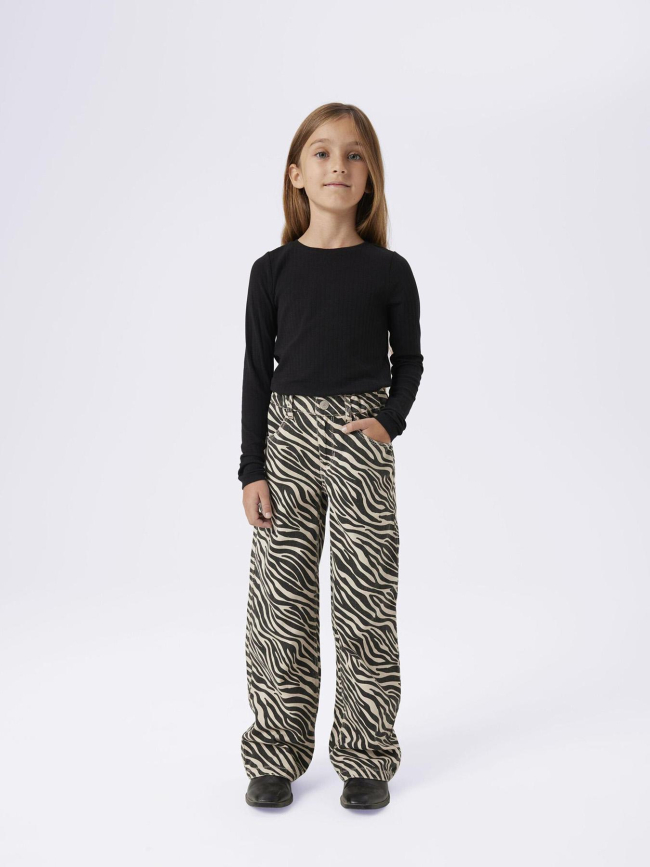 Jean zébré nkfrose wide fit beige fille - Name It