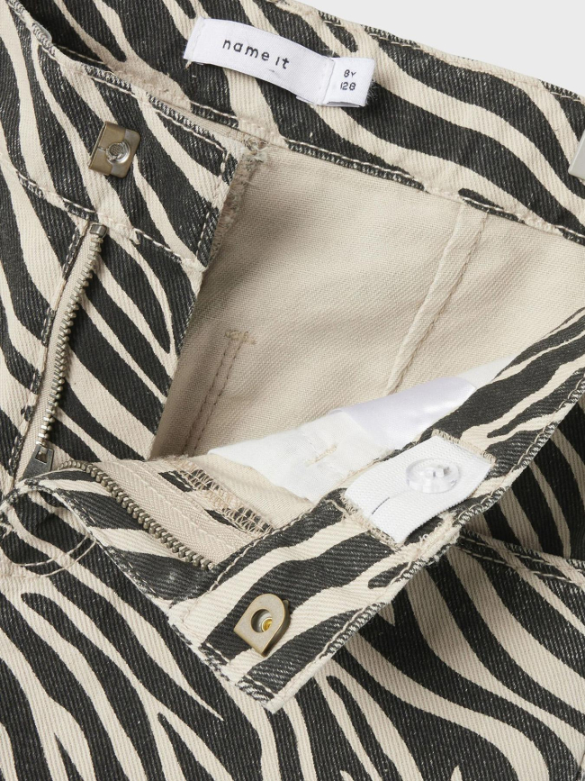 Jean zébré nkfrose wide fit beige fille - Name It