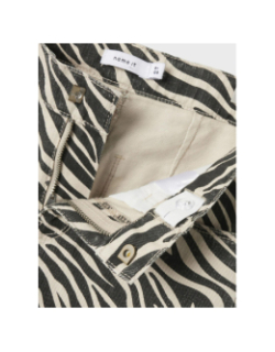Jean zébré nkfrose wide fit beige fille - Name It