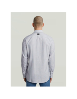 Chemise à carreaux slim fit marine blanc homme - G Star