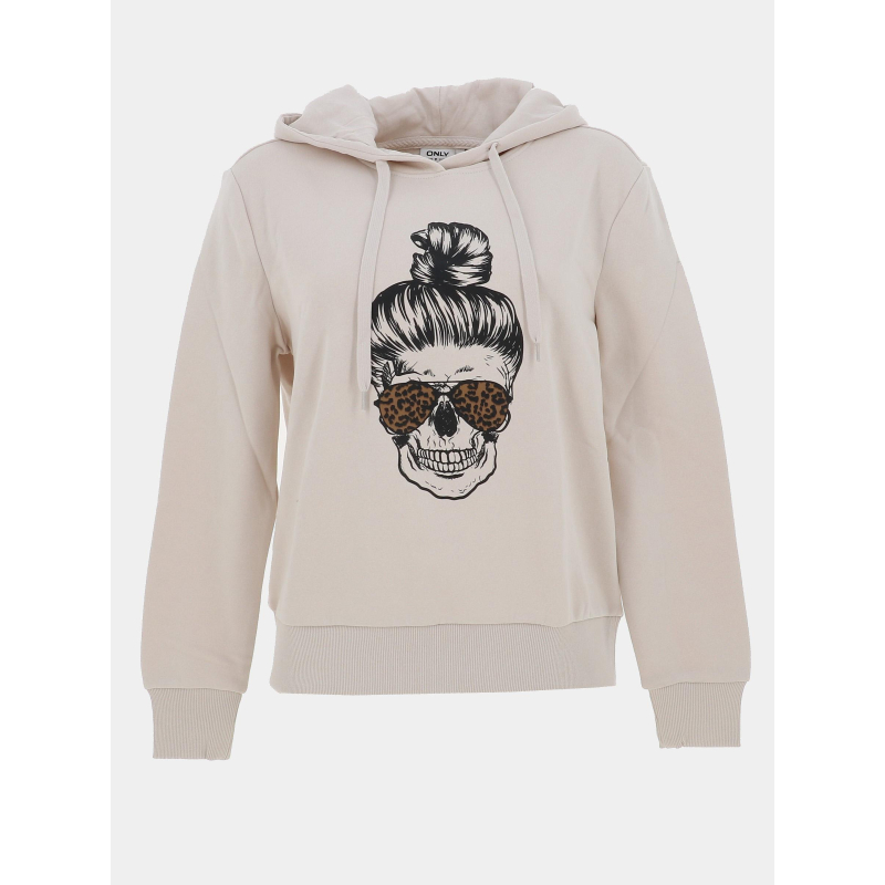 Sweat à capuche onlhella beige femme - Only