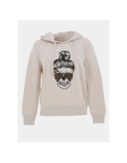 Sweat à capuche onlhella beige femme - Only