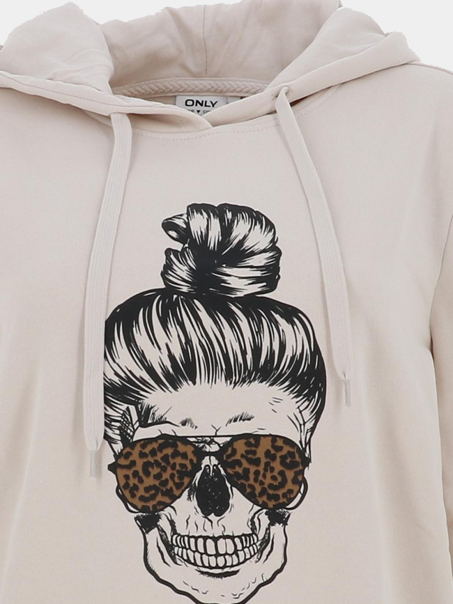 Sweat à capuche onlhella beige femme - Only