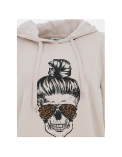 Sweat à capuche onlhella beige femme - Only