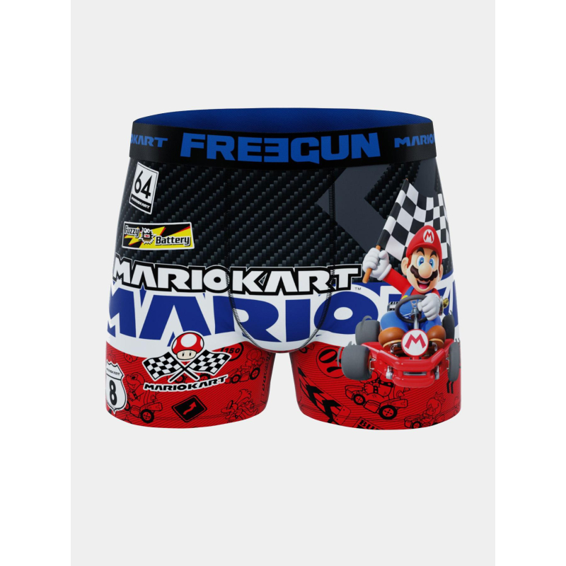 Boxer en microfibre mario kart rouge garçon - Freegun