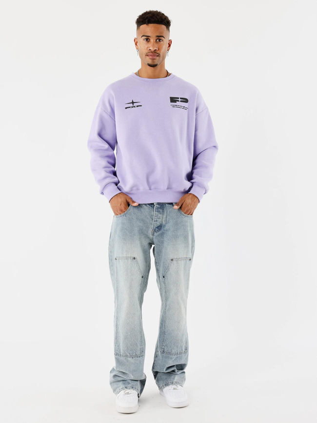 Sweat à col rond life is a game violet homme - Project X Paris