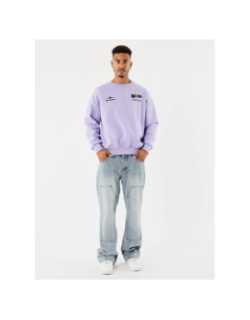 Sweat à col rond life is a game violet homme - Project X Paris