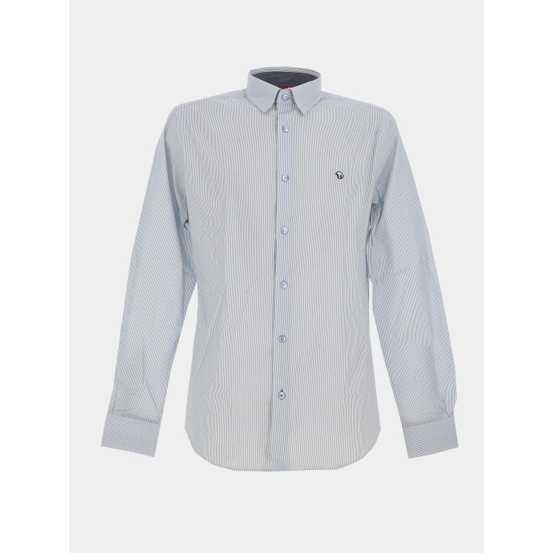 Chemise signature rayé à manches longues laly blanc homme - Benson & Cherry