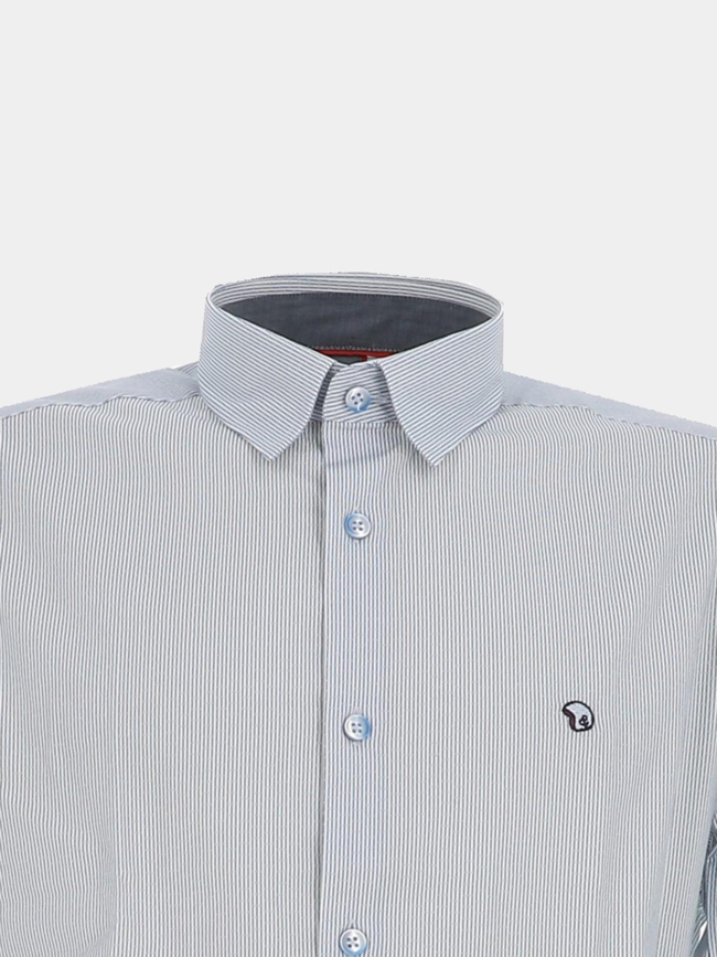 Chemise signature rayé à manches longues laly blanc homme - Benson & Cherry