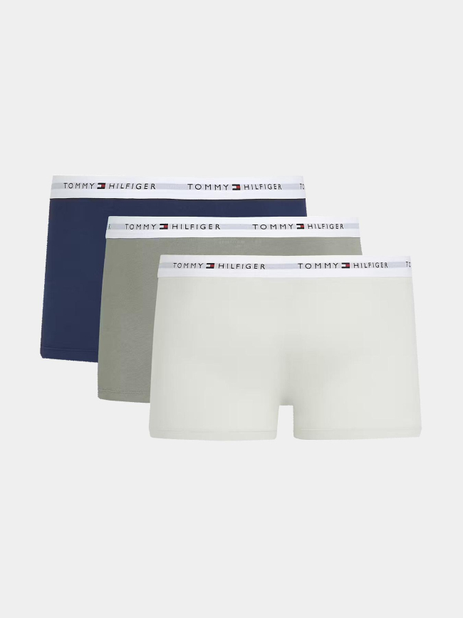 Pack de 3 boxers en coton kaki beige et bleu homme - Tommy Hilfiger