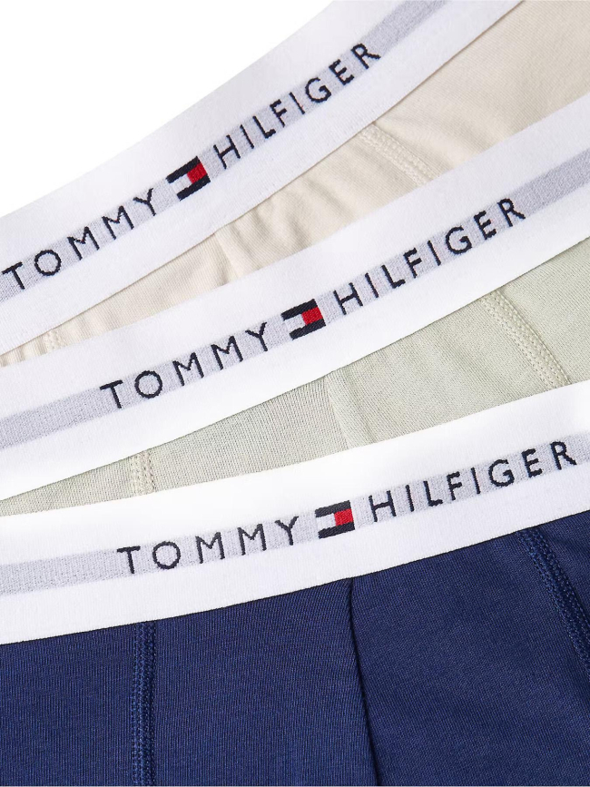 Pack de 3 boxers en coton kaki beige et bleu homme - Tommy Hilfiger