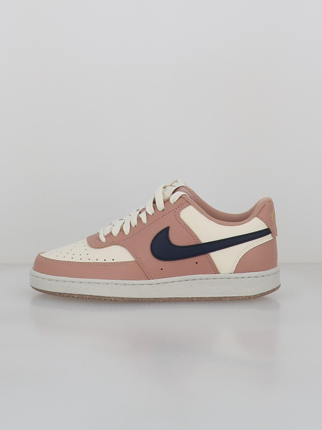 Baskets court vision lo rose et beige femme - Nike