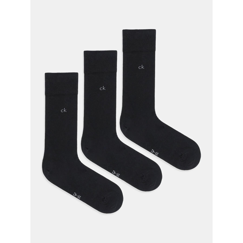 Pack de 3 paires de chaussettes hautes noir homme - Calvin Klein