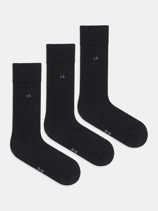 Pack de 3 paires de chaussettes hautes noir homme - Calvin Klein