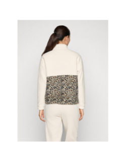 Sweat polaire col zippé léopard beige femme - Puma