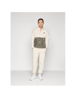 Sweat polaire col zippé léopard beige femme - Puma