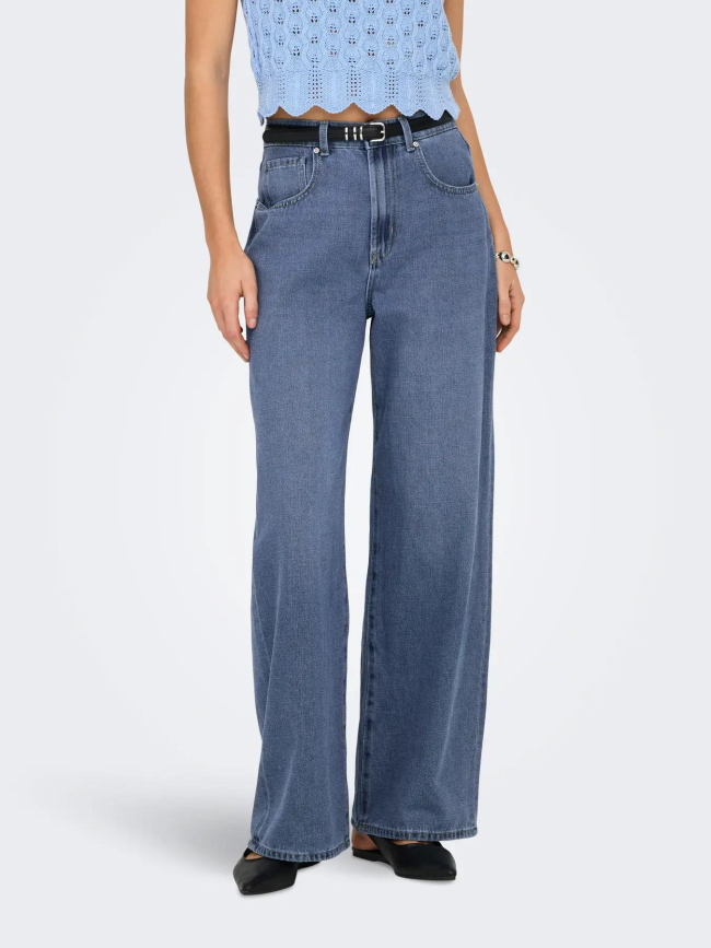 Jean large taille haute hope bleu femme - Only