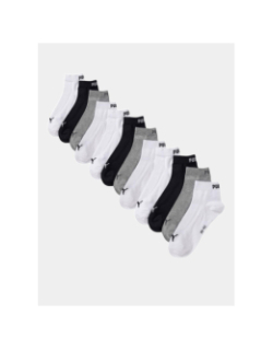 Pack de 6 paires de chaussettes quarter noir gris blanc adulte - Puma