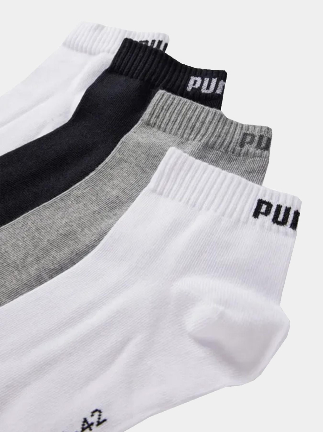 Pack de 6 paires de chaussettes quarter noir gris blanc adulte - Puma
