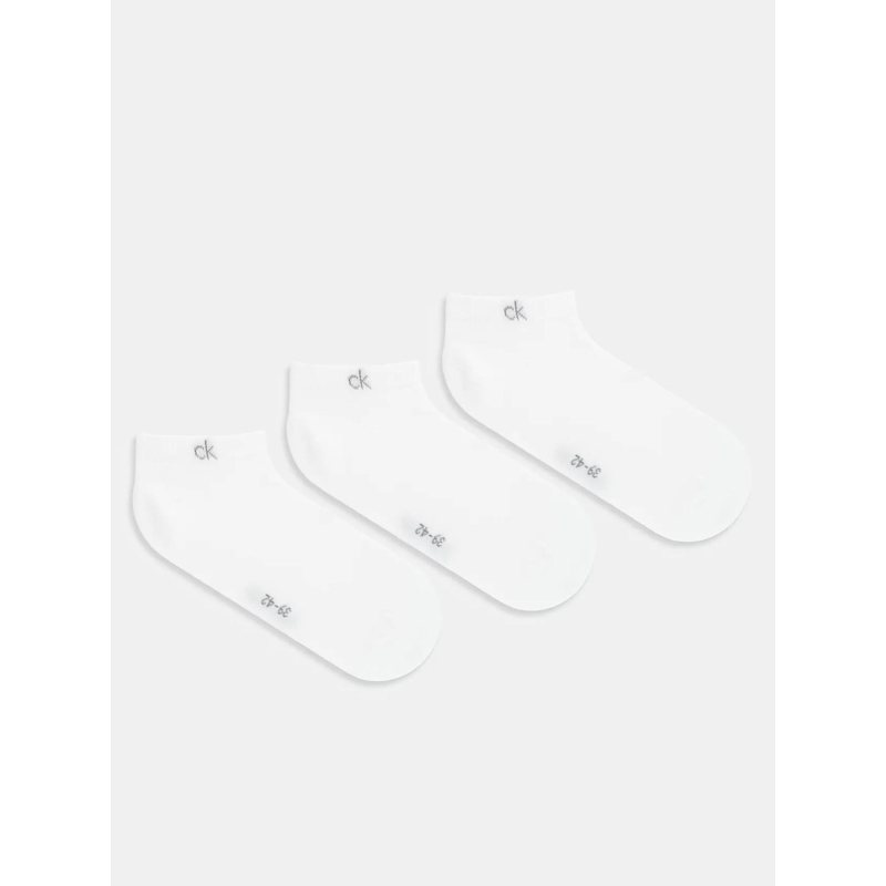 Pack de 3 paire de chaussette basse blanc homme - Calvin Klein