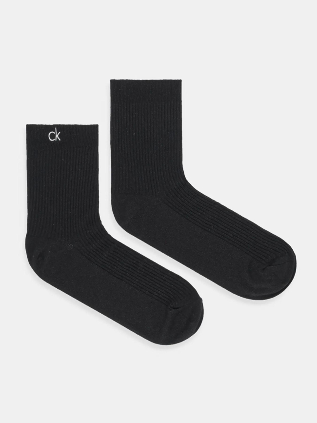 Paire de chaussettes basses brillantes noir femme - Calvin Klein