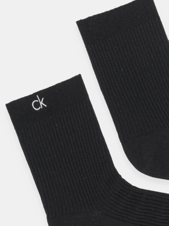 Paire de chaussettes basses brillantes noir femme - Calvin Klein