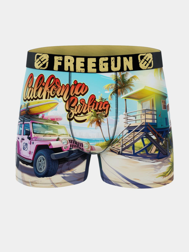 Boxer en microfibre california multicolore homme - Freegun