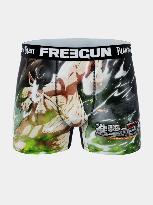Boxer en microfibre aot eren vert et noir homme - Freegun