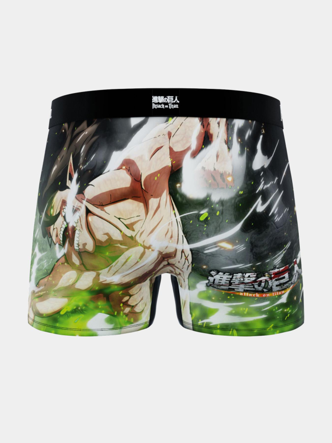 Boxer en microfibre aot eren vert et noir homme - Freegun