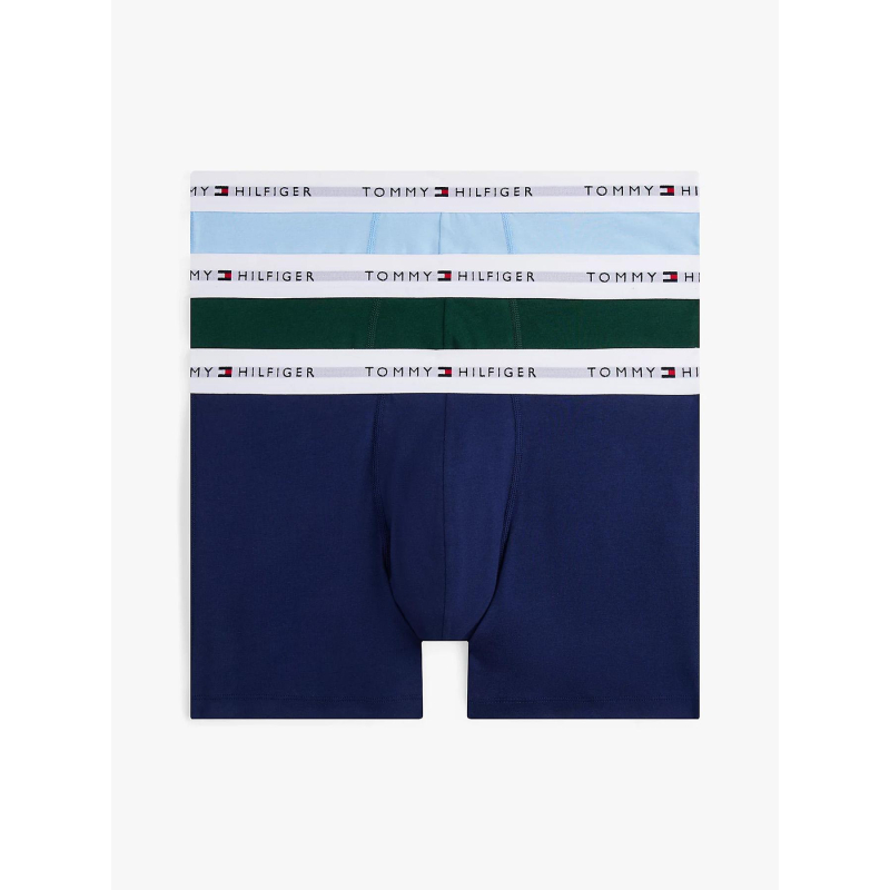 Pack de 3 boxers en coton bleu et vert homme - Tommy Hilfiger