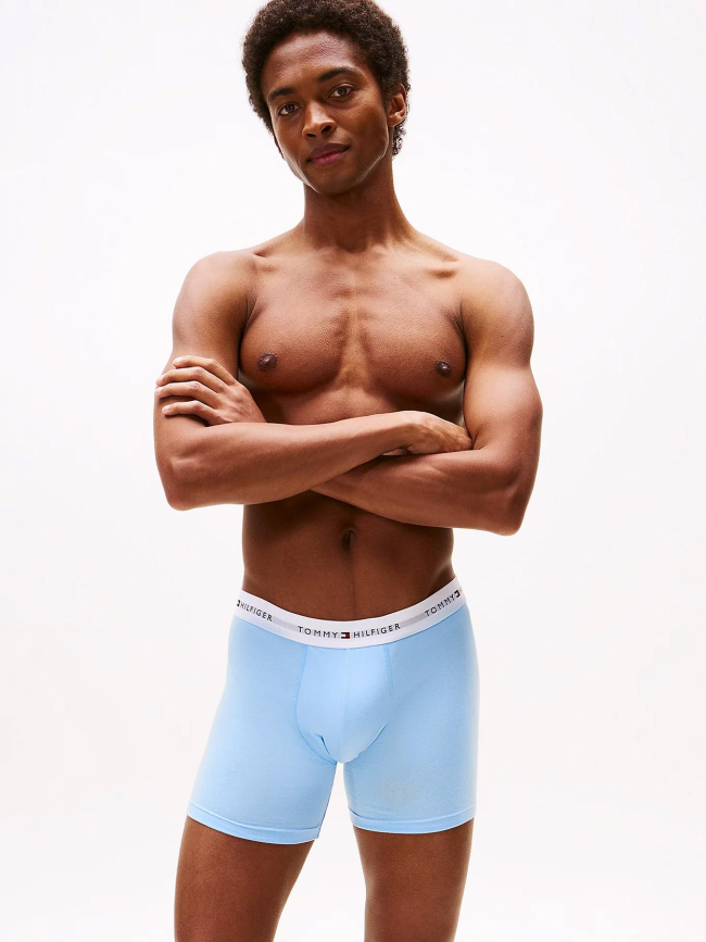 Pack de 3 boxers en coton bleu et vert homme - Tommy Hilfiger