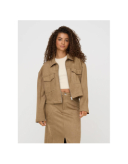 Veste faux suède onlstina life marron femme - Only