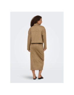 Veste faux suède onlstina life marron femme - Only