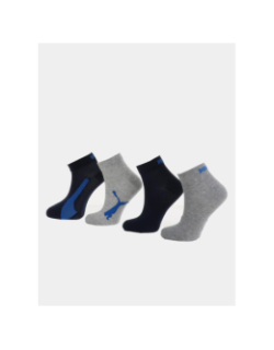 Pack de 4 paires de chaussettes quarter bleu et gris enfant - Puma
