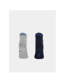 Pack de 4 paires de chaussettes quarter bleu et gris enfant - Puma