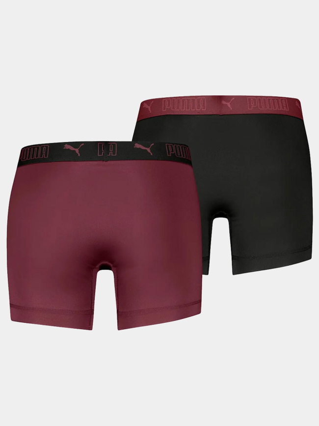 Pack de 2 boxers sport microfibre bordeaux et noir homme - Puma