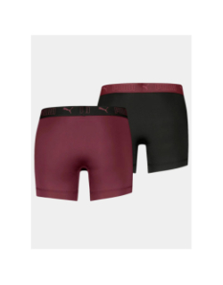 Pack de 2 boxers sport microfibre bordeaux et noir homme - Puma