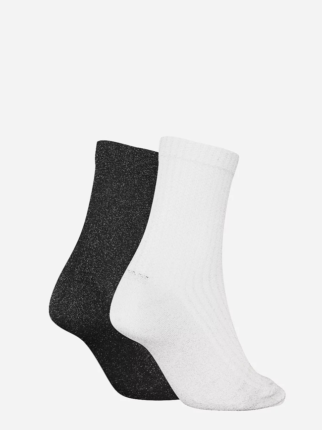 Pack de 2 paires de chaussettes brillantes noir et blanc femme - Puma
