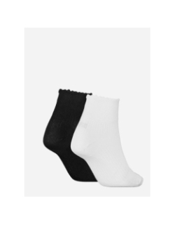 Pack de 2 paires de chaussettes scallop edge blanc et noir femme - Puma