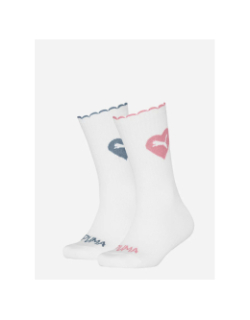 Pack de 2 paires de chaussettes brillantes cœur blanc fille - Puma