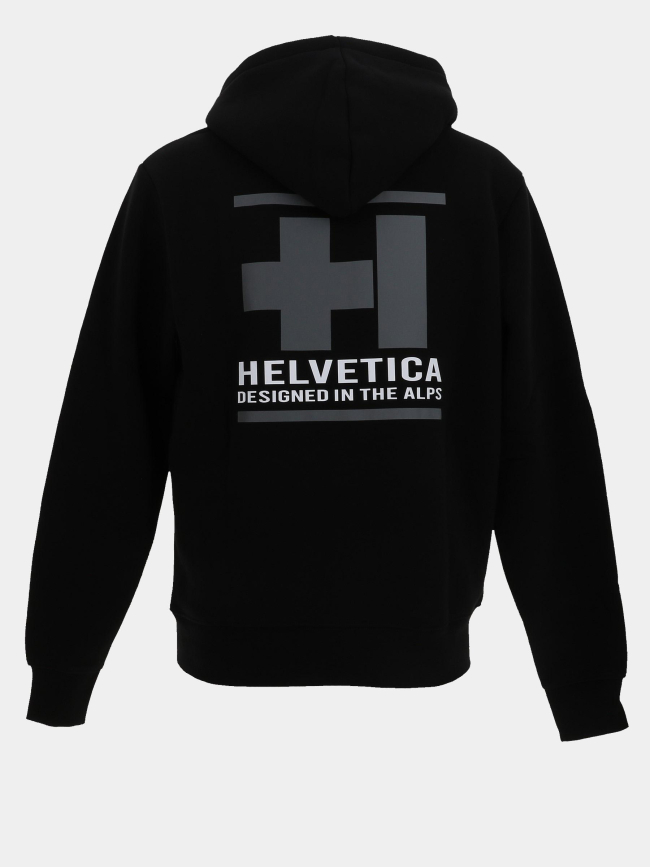 Sweat à capuche parton noir homme - Helvetica