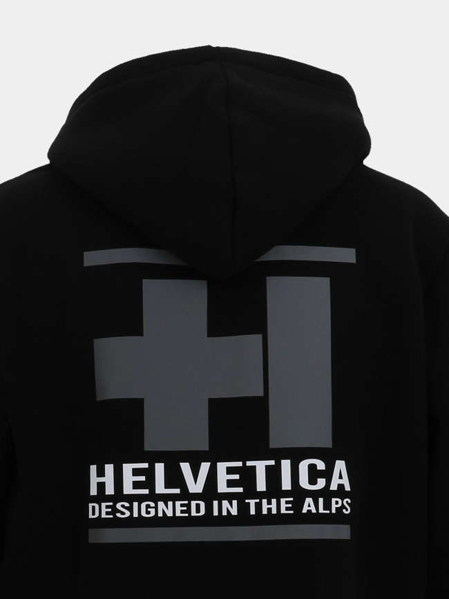 Sweat à capuche parton noir homme - Helvetica