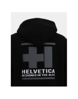 Sweat à capuche parton noir homme - Helvetica